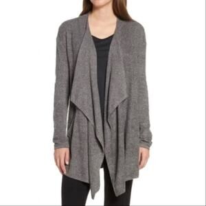 Barefoot Dreams | Calypso CozyChic Lite Gray Wrap Cardigan Open Front Heathered